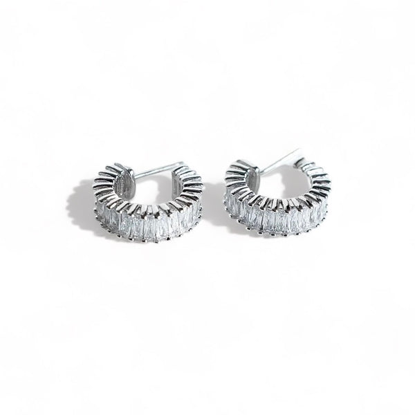 SOPHIA SILVER - BAGUETTE EARRING