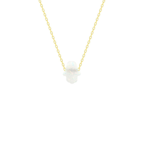 WHITE OPAL HAMSA Necklace