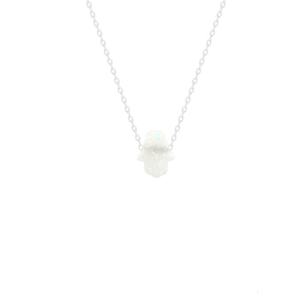 WHITE OPAL HAMSA Necklace