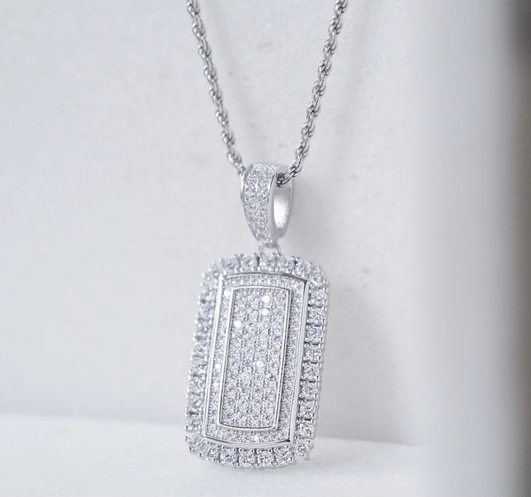 CRYSTAL TAG SILVER Necklace