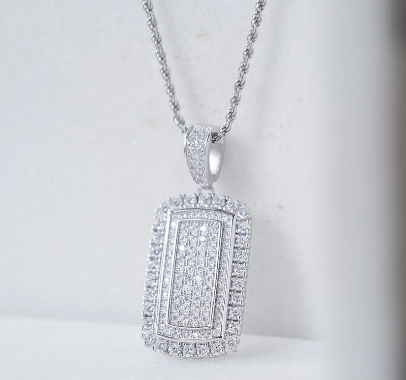 CRYSTAL TAG SILVER Necklace