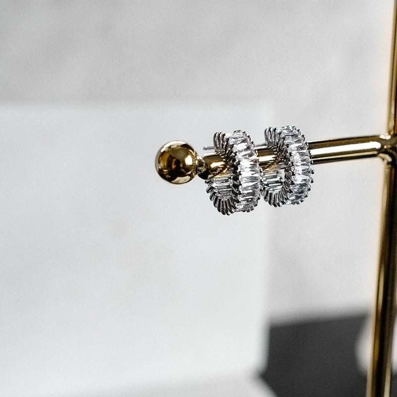 SOPHIA SILVER - BAGUETTE EARRING