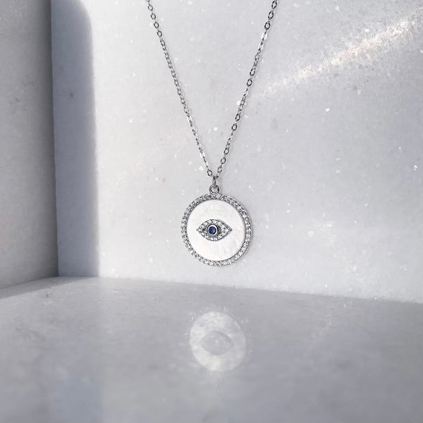 MINA EYE NECKLACE - SILVER